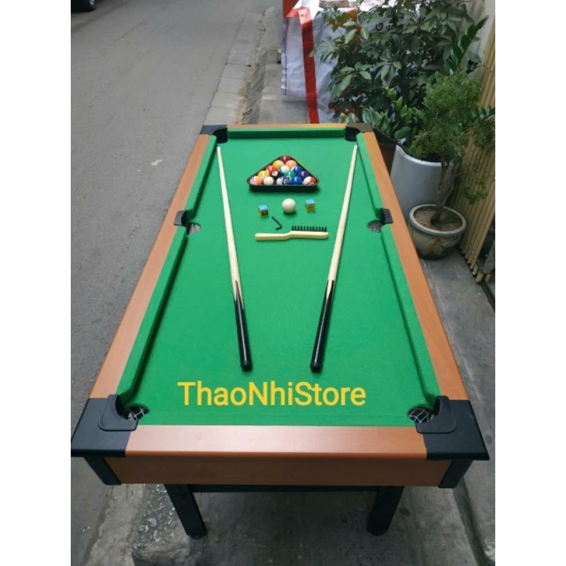 (CLIP Thật, Cỡ Lớn Nhất Dài 1.2m, 1.4m và 92cm) Bàn Bi A Gỗ Trẻ Em, Người Lớn, BiDa 6 Lỗ Cỡ To, Đại