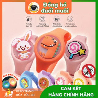 Đồng hồ tinh dầu đuổi muỗi có đèn – vòng đeo tay đuổi muỗi tinh dầu thực vật phát sáng