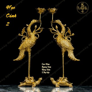  Cặp Hạc Cánh đứng Rùa 42CM - Vật Phẩm Vĩnh Tiến Thờ Cúng Chất Lượng Cao 