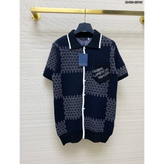 Áo Sơ mi nam hiệu LV họa tiết thêu cực nét tay ngắn phong cách trẻ trung chuẩn form