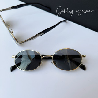  Kính râm unisex form oval thầy bói Pra Đaa gọng kim loại tròng kinh mát UV400 