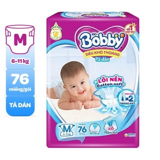 Tã dán Bobby size S80/ S80+6 / M76 (tã dán sơ sinh)