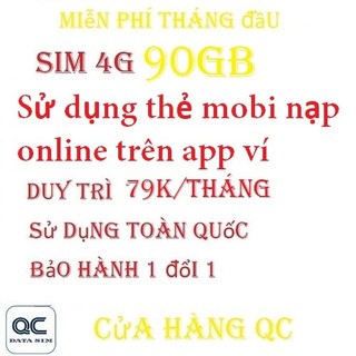 Sim 4G mobi local 90GB miễn phí tháng đầu sim chưa kích hoạt