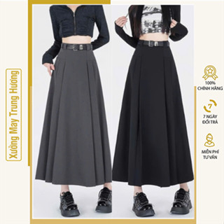  Chân Váy Xếp Ly Dáng Dài 90cm Form Đẹp Có Túi Sườn 2 Bên Chất Liệu Vải Vitex Cao Cấp 