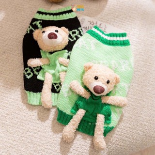 Áo Len Địu Gấu Cho Chó Mèo, Áo Khoác Len Mùa Đông Cho Thú Cưng Chất Liệu Cao Cấp Hihapet