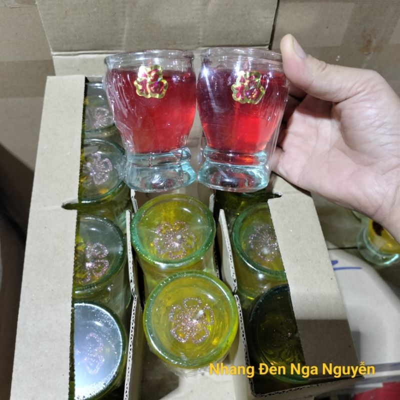 (Hộp 6 cặp) Hộp Đèn Cầy Ly A19 Thờ Cúng Cao 9 Cm