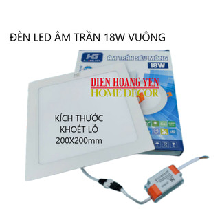  Đèn LED âm trần Vuông 18w ánh sáng trắng - bảo hành 12 tháng 