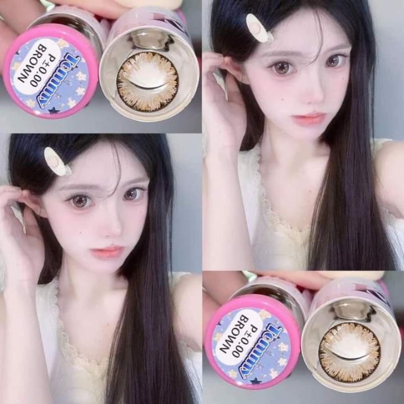 Lens nâu đen long lanh vân đá giãn to Shimmer brown cuốn hút
