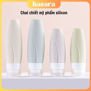 Hasara Chai chiết dầu gội, chai đựng sữa tắm, lọ chiết mĩ phẩm silicon 60ml, 90ml kiểu dáng hiện đại, tái sử dụng CC10