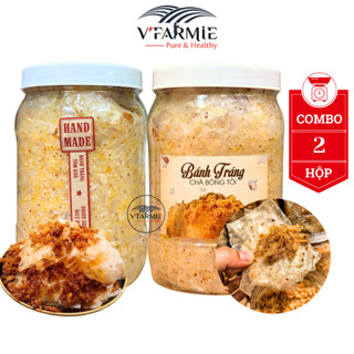 Combo bánh tráng tôm khô cháy tỏi hũ 360g, bánh tráng chà bông tỏi hũ 250g thơm ngon