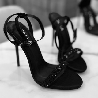 Sandal Calla CHÍNH HÃNG đá đen mũi tròn sang chảnh