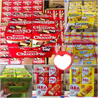 [Tết 2025] [Lốc 12 Hộp] Bánh Chocopie/ Custas/ Tipo/ Hura/ Cosy hộp 2 cái