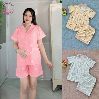 Đồ bộ bầu và sau sinh Pizama đùi size 50-80kg lụa đẹp mát