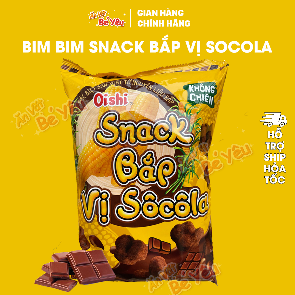 5 gói bim bim Oishi snack bắp vị socola 68g Siêu to khổng lồ