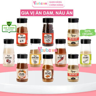 Gia Vị Tự Nhiên Nấu Ăn Cho Bé Ăn Dặm Vipep YEUBEVN Bột Hành Bột Tỏi Bột Sả Bột Quế Bột Gừng Nấu Phở