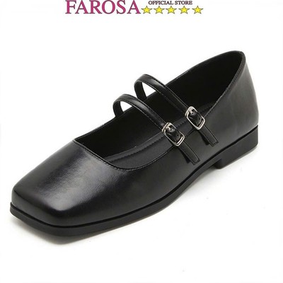 Giày búp bê nữ hai quai ngang FAROSA -H51 giày nữ đế dẻo chất da mềm cực êm chân (FORM BÉ)