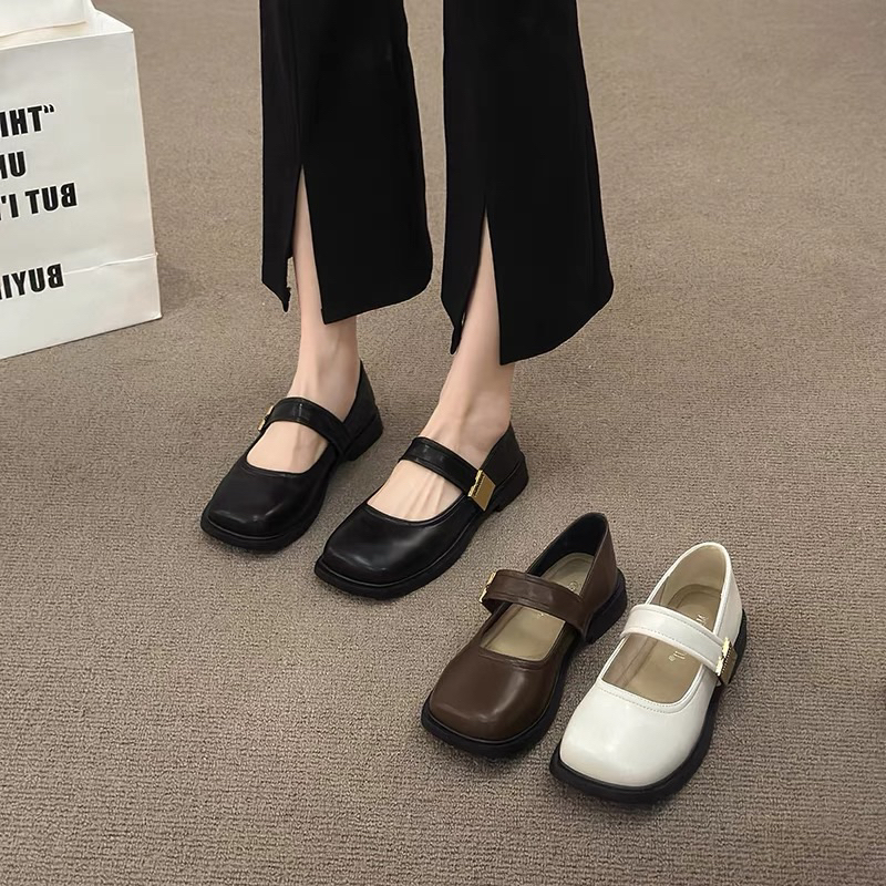 Giày nữ đế bệt Mary Shoes quai tag MIN, chất da cao cấp mẫu mới.