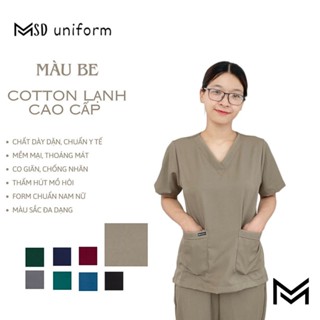 ( Giá Xưởng ) - Bộ Scrubs Bác sĩ CAO CẤP Cotton Lạnh,Đồng phục Spa,Phòng khám, Dược sĩ,Điều dưỡng, Giáo Viên