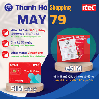Sim iTel Vinaphone MAY 79 Sim DATA 4G tốc độ cao dành cho điện thoại Android Samsung, OPPO, IOS IP