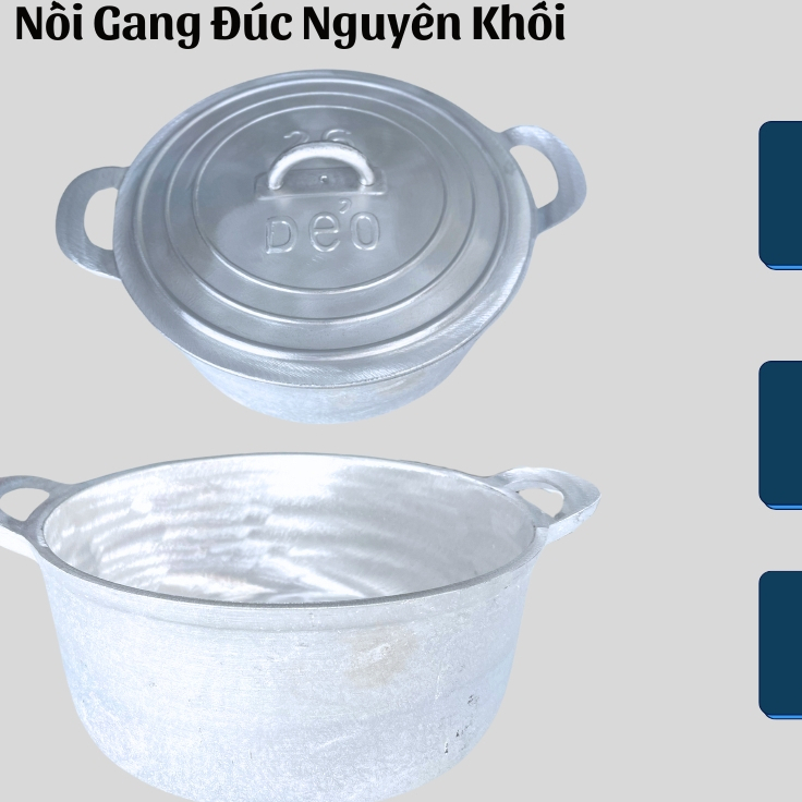 Nồi gang đúc nguyên khối- nồi gang nấu cơm, kho cá dày