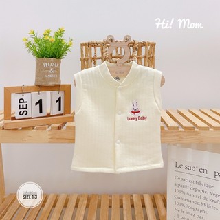 áo gile sơ sinh Hi Mom chất xốp chần bông mềm ấm phong cách Hàn Quốc cho bé từ 3-9kg