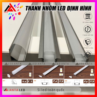  Thanh nhôm led định hình thanh nhôm dùng cho led dán led thanh 12v trang trí nội thất tủ kệ 