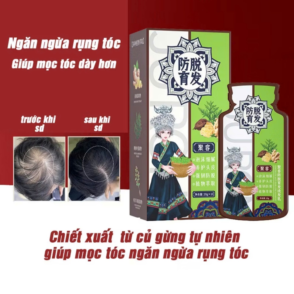 Dầu Gội Chống Rụng Tóc Và Kích Thích Mọc Tóc Chiết xuất củ gừng giúp tóc chắc khoẻ Kiểm Soát Dầu Và Loại Bỏ Gàu
