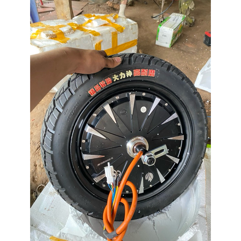 Bánh Động Cơ 1500w Vành 12 Có Vỏ (Đầy Đủ Ốc Động Cơ Vs Pass Thắng)