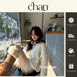   Sẵn  Set áo len thừng tay dài polo kèm quần form rộng phong cách hàn quốc M550 