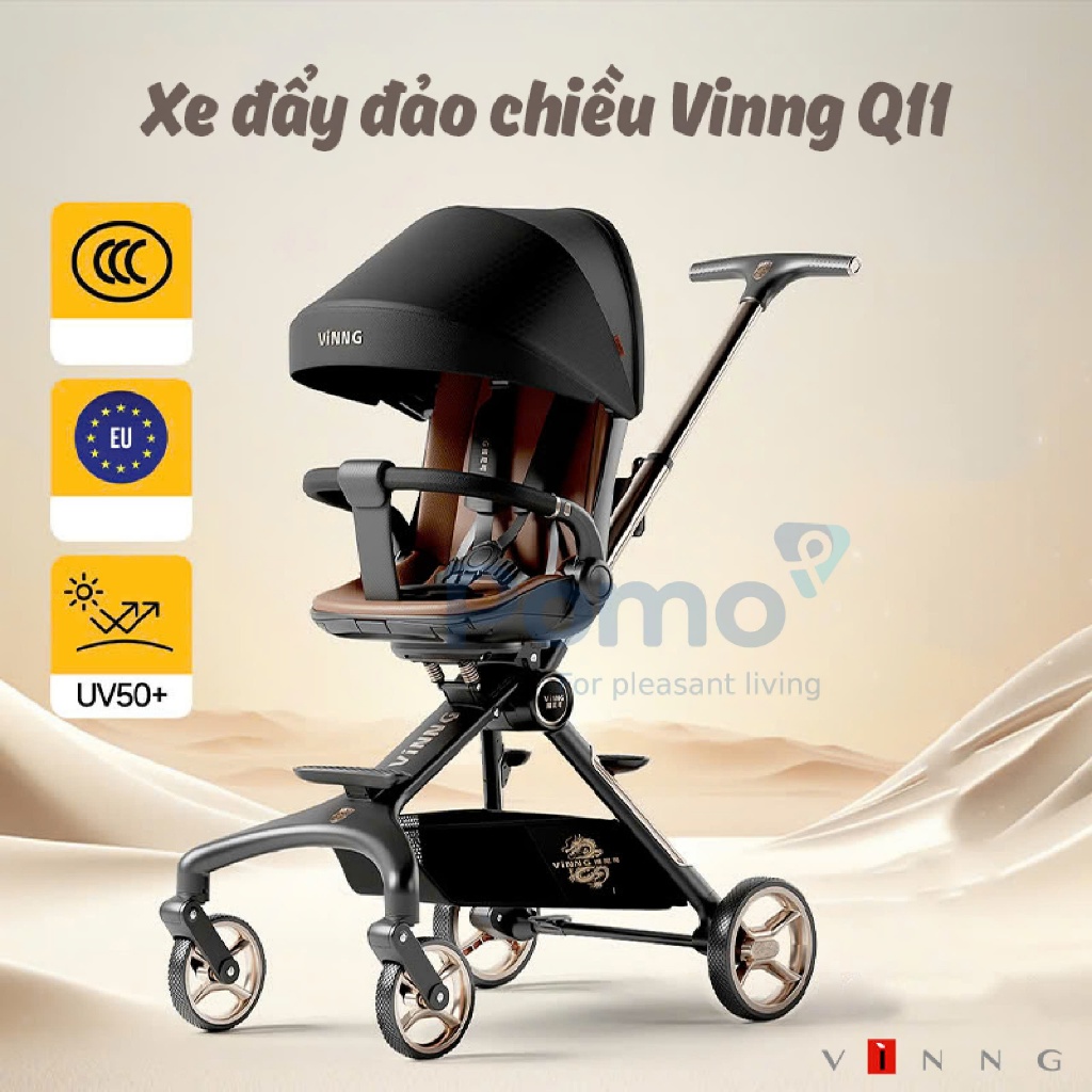 Xe đẩy du lịch gấp gọn đảo chiều Vinng Q11 bản cải tiến