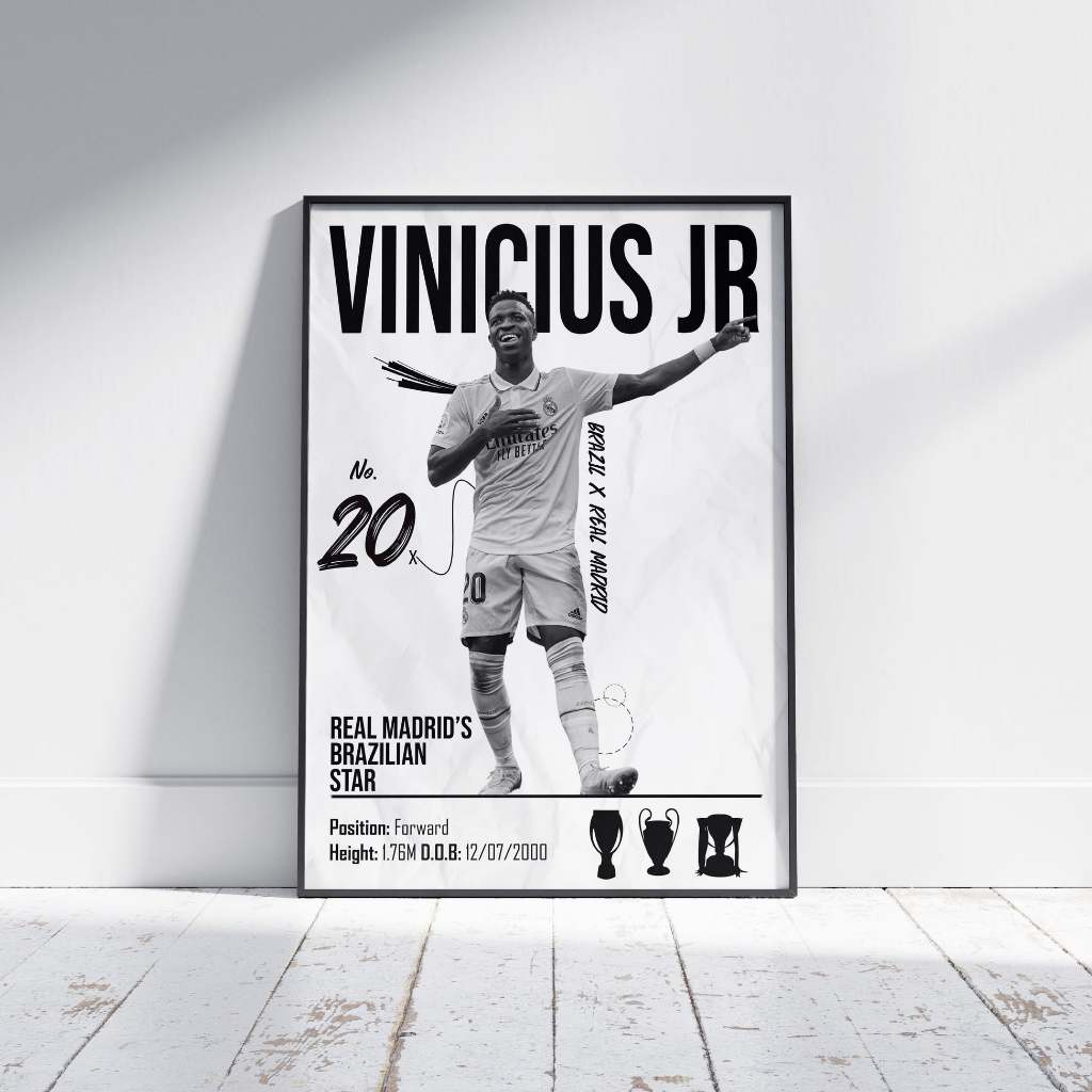 126 - Vinicius Jr Real Madrid -Tranh bóng đá treo tường [Profile Poster]