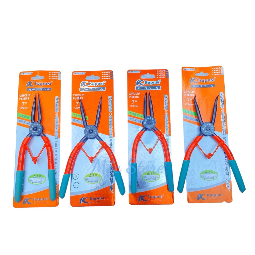 Combo 4 kìm phe thẳng - phe cong ( bốp vô - bốp ra ) 7in/175mm Kapusi Japan