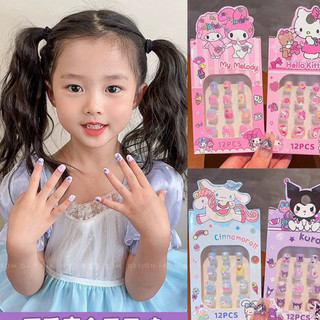 Hộp dán móng tay nailbox trẻ em in hình Kuromi Cinamonroll Kitty Pochacco Melody Pompom cho bé gái dễ thương an toàn