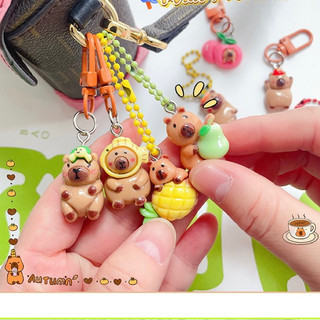 Móc khóa hình Capybara/Móc khoá chuột lang treo, trang trí balo túi xách xinh xắn