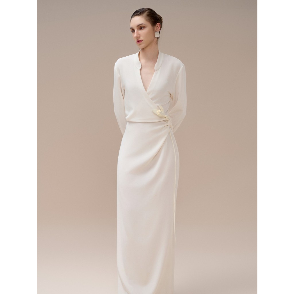 Dây Lưng Trắng Dài Kèm Hoa Nữ WHITE ANT Hàng Thiết Kế Thủ Công 231100006