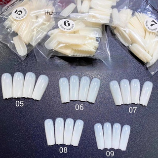 Móng úp lẻ size 5-6-7-8-9 bịch 50 móng chuẩn HSM loại 1 ôm phom mỏng dẻo tự nhiên
