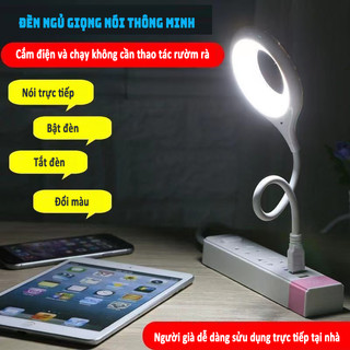 Đèn ngủ cảm biến giọng nói thông minh cổng Usb điều khiển bằng giọng nói tiếng việt