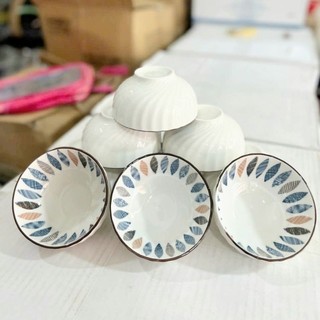 Bộ 10 chén sứ ( bát sứ) họa tiết- Tráng men cao cấp- chén sứ, chén cơm, chén cơm, bát ăn cơm