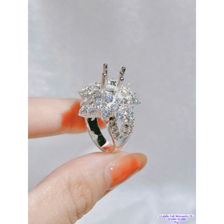❤️SẴN❤️7.2 nhẫn nữ bạc phủ bạch kim full Moissanite trang sức bạc xi kim