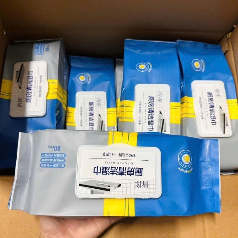 COMBO 5 Gói Khăn Ướt Lau Bếp Đa Năng Tiện Lợi Lau Sạch An Toàn