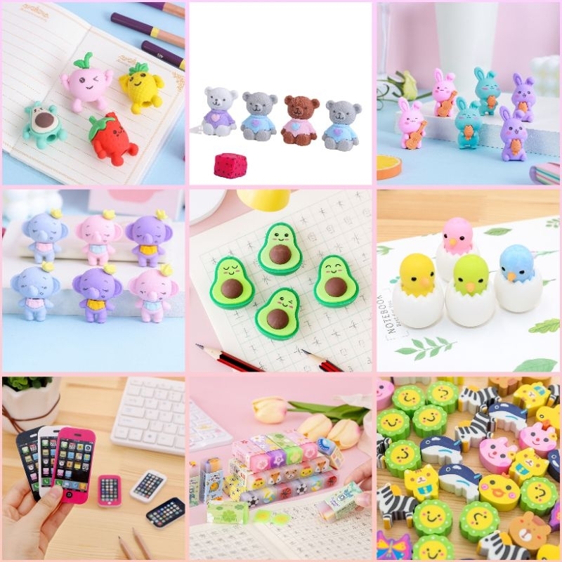 Sét 2 Tẩy Gôm Chì Đẹp Có Link Chọn Mẫu (Như Tẩy Ôtô, Tẩy Hello kitty, ...)