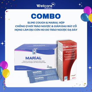 Combo Marial Gel Hộp 20 Gói & Siro Slime Cough - giảm tình trạng trào ngược dạ dày, ho do trào ngược
