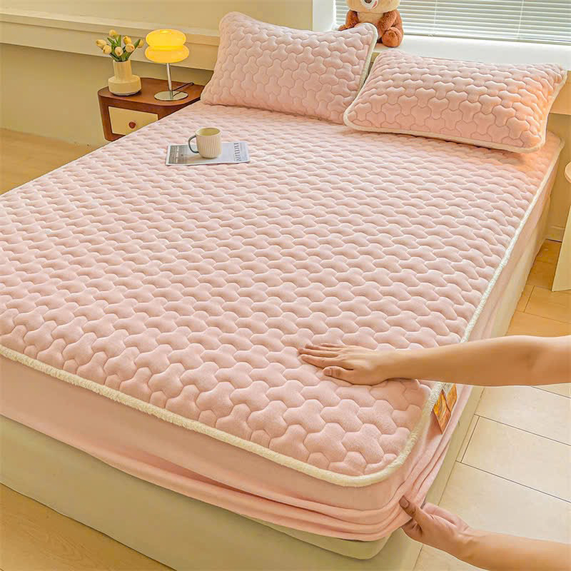 Bộ ga gối nỉ nhung trần bông mới nhất hàng loại 1, ga giường nỉ tuyết siêu mềm mịn không xù lông, nhập khẩu sẵn hàng