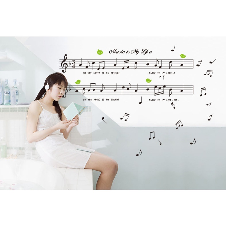 Decal dán tường Nốt nhạc vui