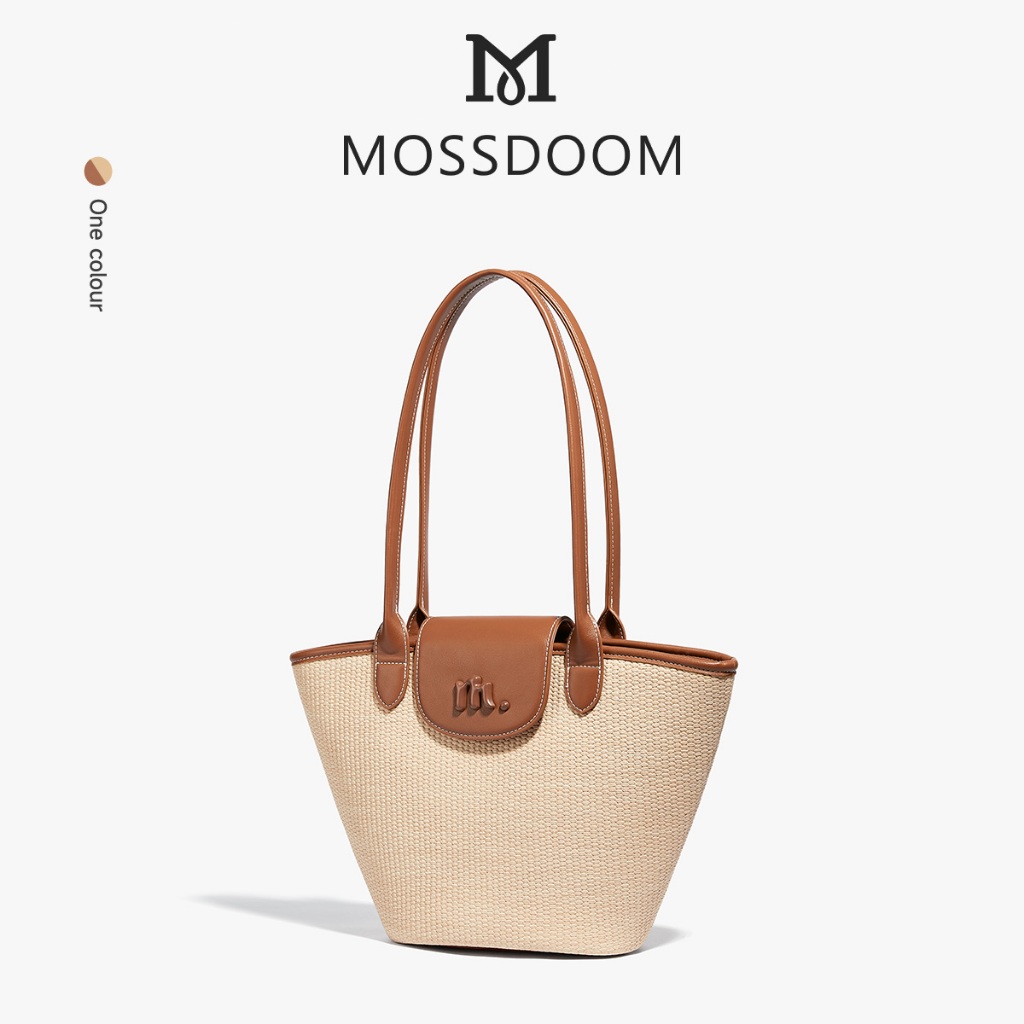 MOSSDOOM Màu sắc tương phản đơn giản Túi Tote đi lại dung tích lớn Túi đeo vai cao cấp