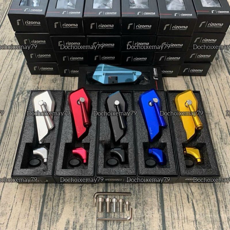  Gương kính chiếu hậu Rizoma 744 Full nhôm CNC 