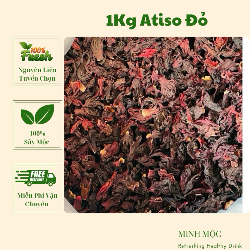 1kg atiso, Trà hoa atiso, hibiscus, trà hoa dâm bụt