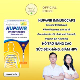 [Che tên] Viên uống Hupavir Immunocaps tăng đề kháng hộp 60 viên - Hỗ trợ tăng đào thải hpv, sùi mào gà cho nam và nữ