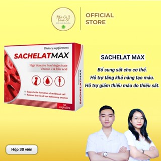 [Sắt Hữu Cơ] Viên Uống Sachelat Max – Sắt Hữu Cơ Từ Châu Âu - Bổ Sung Sắt Và Vitamin Cho Cơ Thể - Hộp 30 viên
