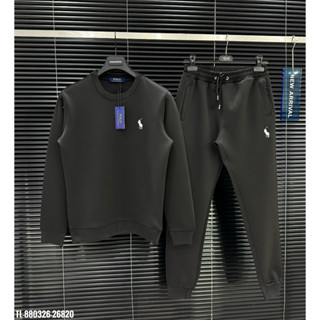 Bộ Đô Nam Nữ Dài Tay Thêu Ngựa Chất Liệu Nỉ Cotton Thoáng Mát Phong Cách Boy Phố Mẫu New 2024